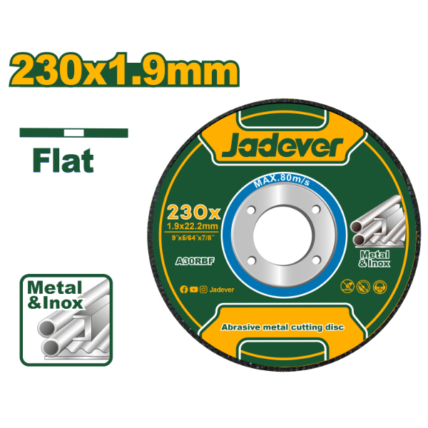 Disco de Corte Ac Inox 9" (230x1.9x22.2mm) Jadever x Un. JDAC1391