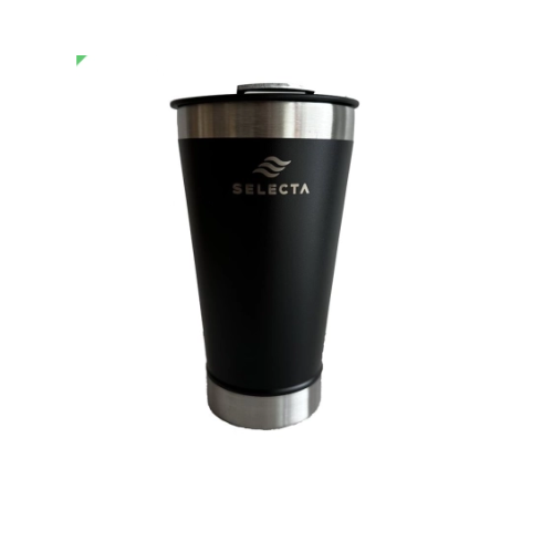 Vaso Cerveza con Destapador 600ml Acero Inox Negro