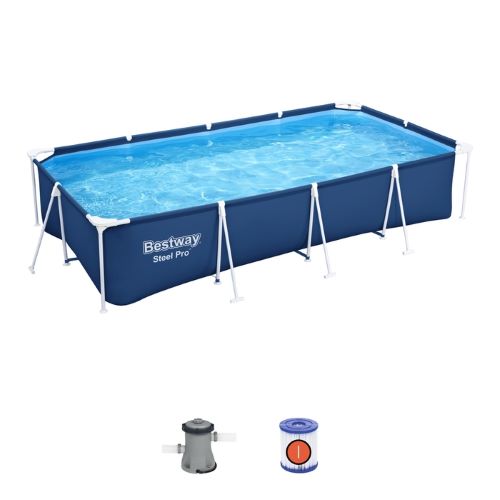 Piscina rectangular con est. metalica 5.700Lt. con depurador.