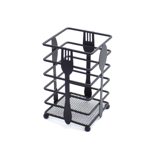 Portacubiertos Metal Rect. D11x16cm Metal Negro