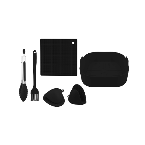 Set de Utensilios 6 Pcs Molde de Silicona Cuadrado Croix Negro