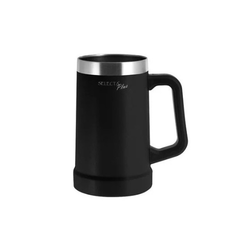 Jarra Cerveza 700ml Doble Pared Negro Selecta