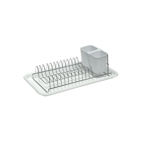 Escurridor A.Crom con bandeja y Cub. Blanco. 44x24x12