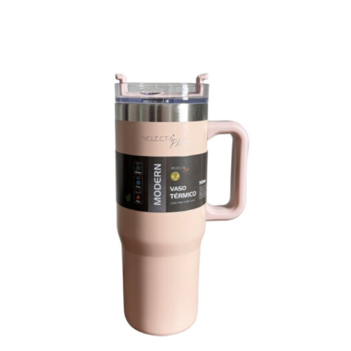 Mug Travel Termico 900ml Acero Inox Rosa Selecta