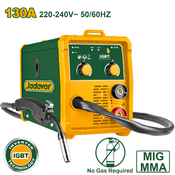 Soldador MMA / MIG Flux sin gas IGBT 130A. Jadever JDWFC1303
