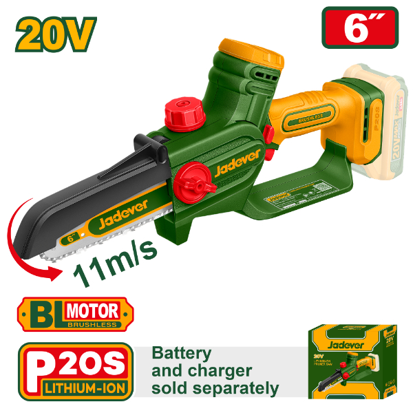 Mini motosierra 6" (Autolub) BL 20V. Sin Batería. Jadever JDCLP560