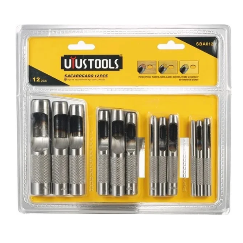 Sacabocados De Golpe 12 Piezas 1/8″ a 3/4″ SBA012 Uyustools