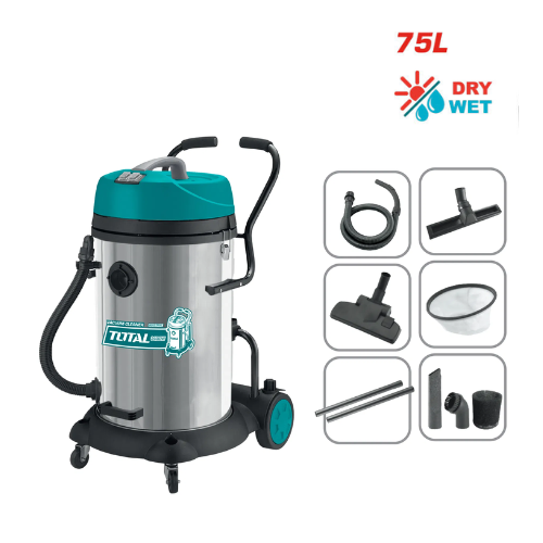 Aspiradora Industrial Total  75L 2400W Polvo y Líquido TVC24751