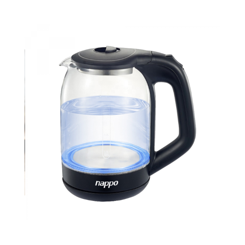 Jarra electrica de vidrio con luz led Nappo Nej-123 Negra