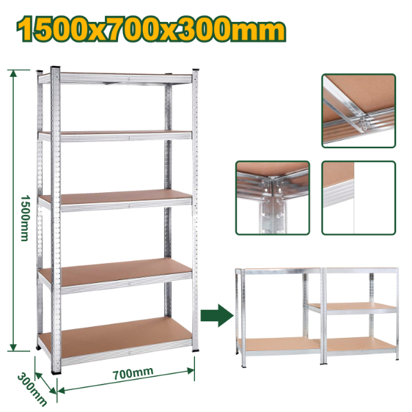 Estante Rack (70x30x150cm) 5 niveles. Jadever JDTS1A73