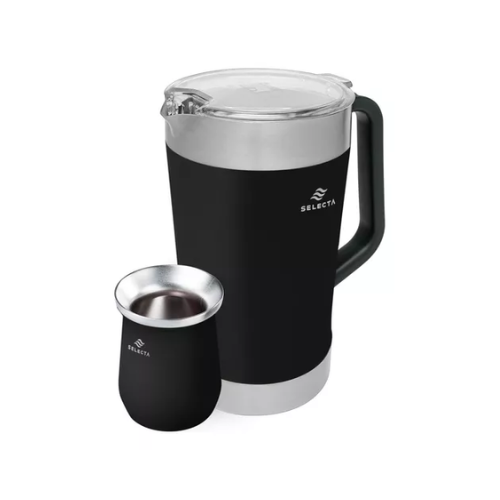 Set Jarra 1.9l + Mate 330ml A.Inox Negro Selecta