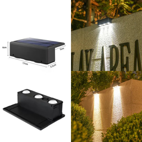 Lámpara Aplique Para Muralla 3 Led Solar