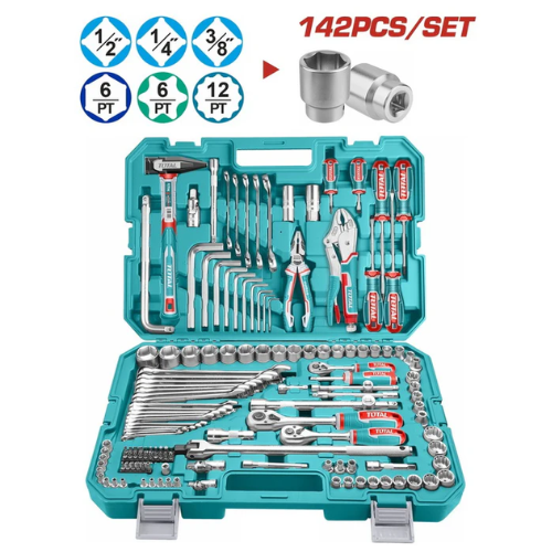 KIT MALETIN PORTA HERRAMIENTAS 142PZ TOTAL THKTHP21426