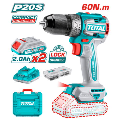 Taladro atornillador 20V TDLI20602 2BT 2.0 Motor Brushless