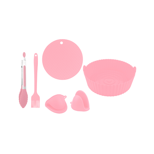 Set de Utensilios 6 Pcs de Silicona para Freidora de Aire Redondo Croix Rosa