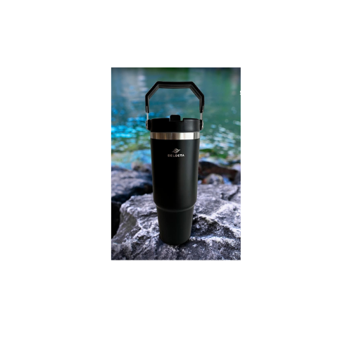 Mug Travel Termico 900ml C/Asa Acero Inox Negro