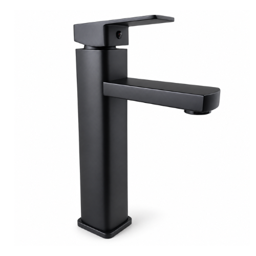 Canilla Monocomando Alta Negro Mate 30 cm