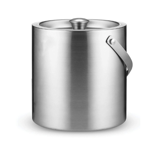 Hielera Doble Pared Acero Inox. con asa D15x15cms