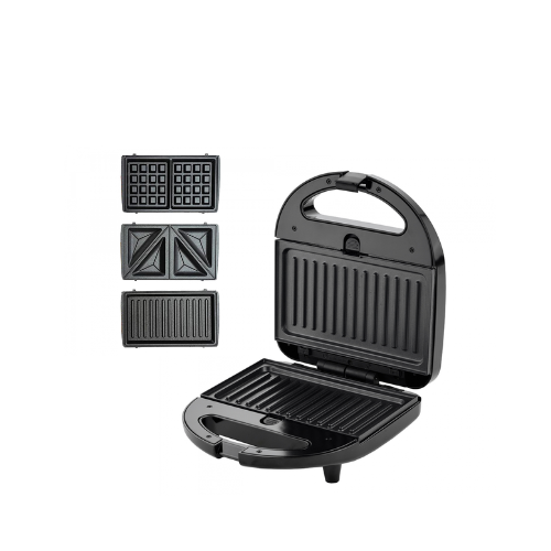 Sandwichera, Grill y Waflera Nappo 3 en 1 Neg-195