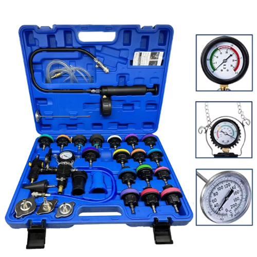 Kit Probador De Fugas Presión Radiador Con Kit Purga 34 Pcs