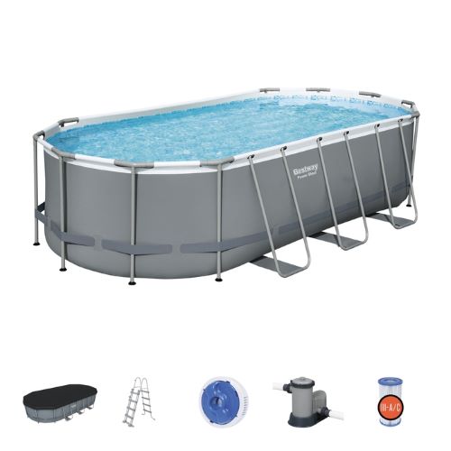Piscina Oval con est. Metalica 13.430Lt. Power Steel